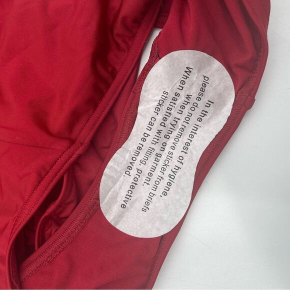 MEI L’ANGE Swimsuit One Piece Red Eve Bow Tie Swim Beach NWT Extra Large - Picture 12 of 13
